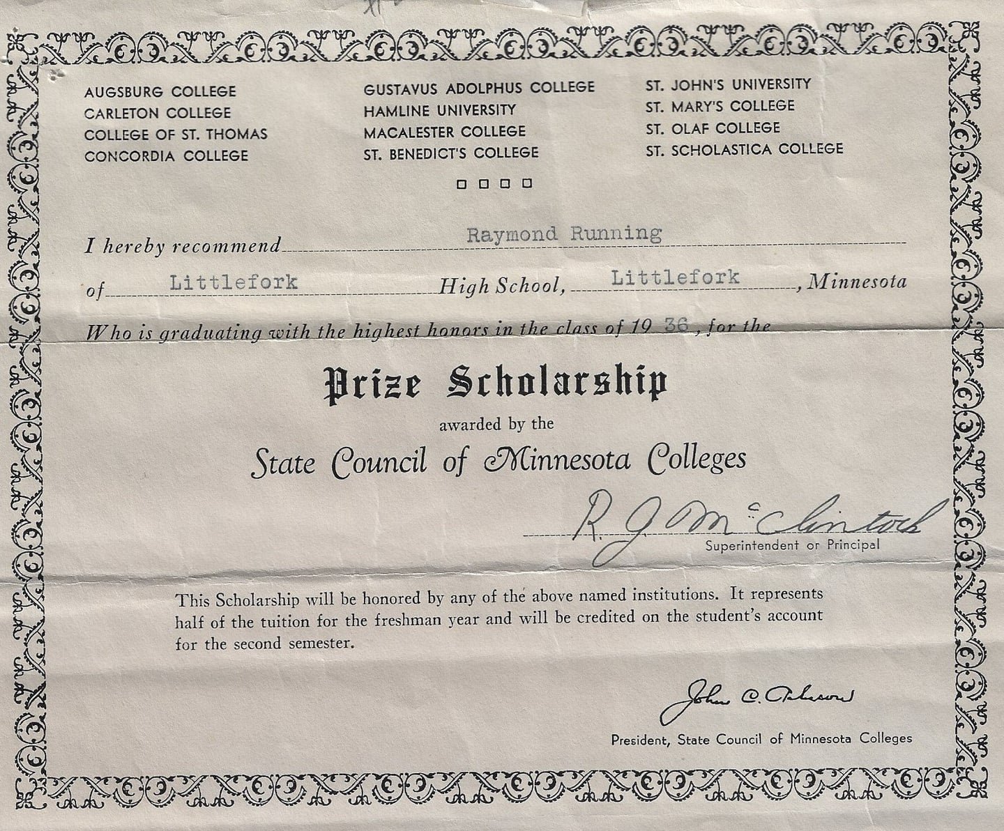 RHR 1936-5-29 Scholarship