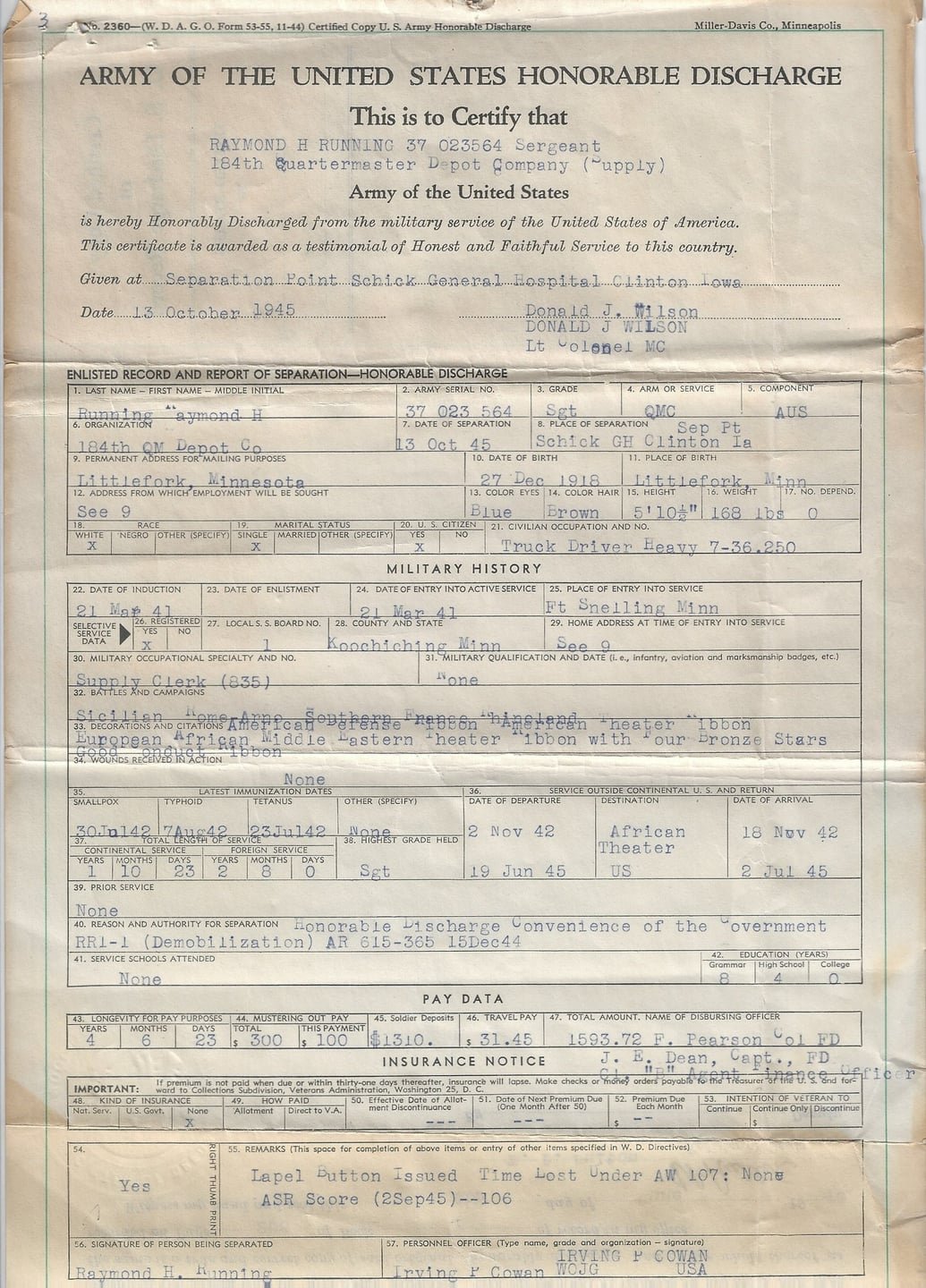 RHR 1945-10-13 Separation2