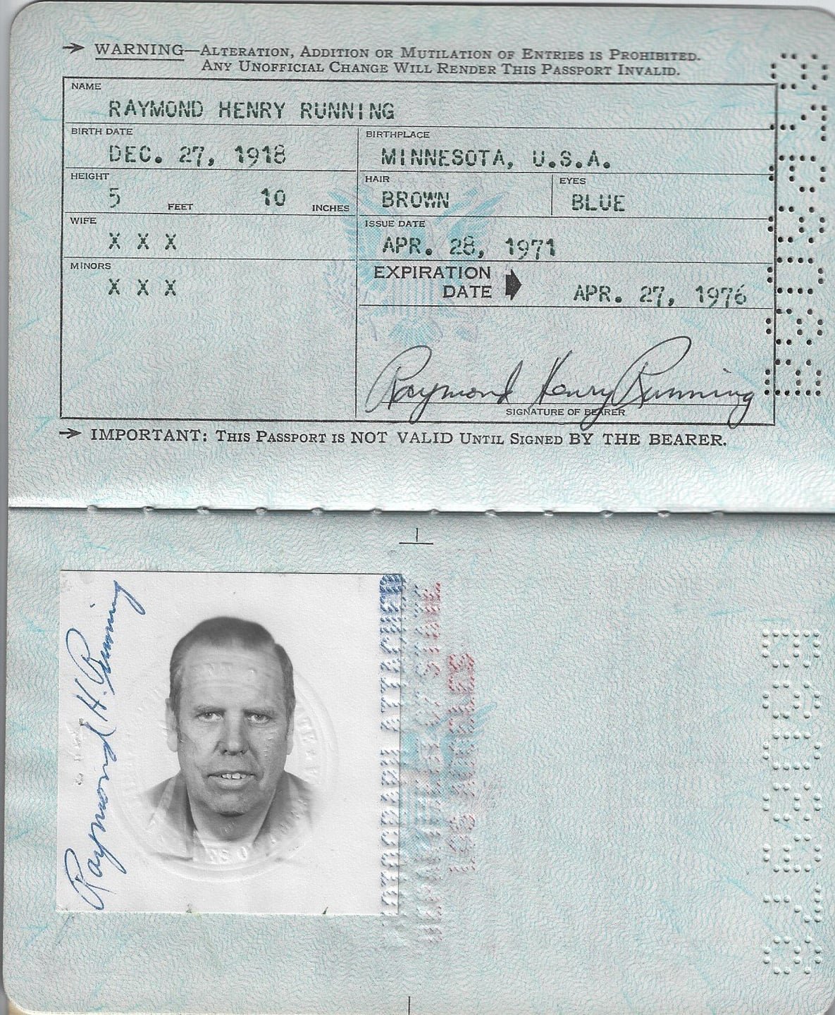 RHR 1971-4-21 Passport