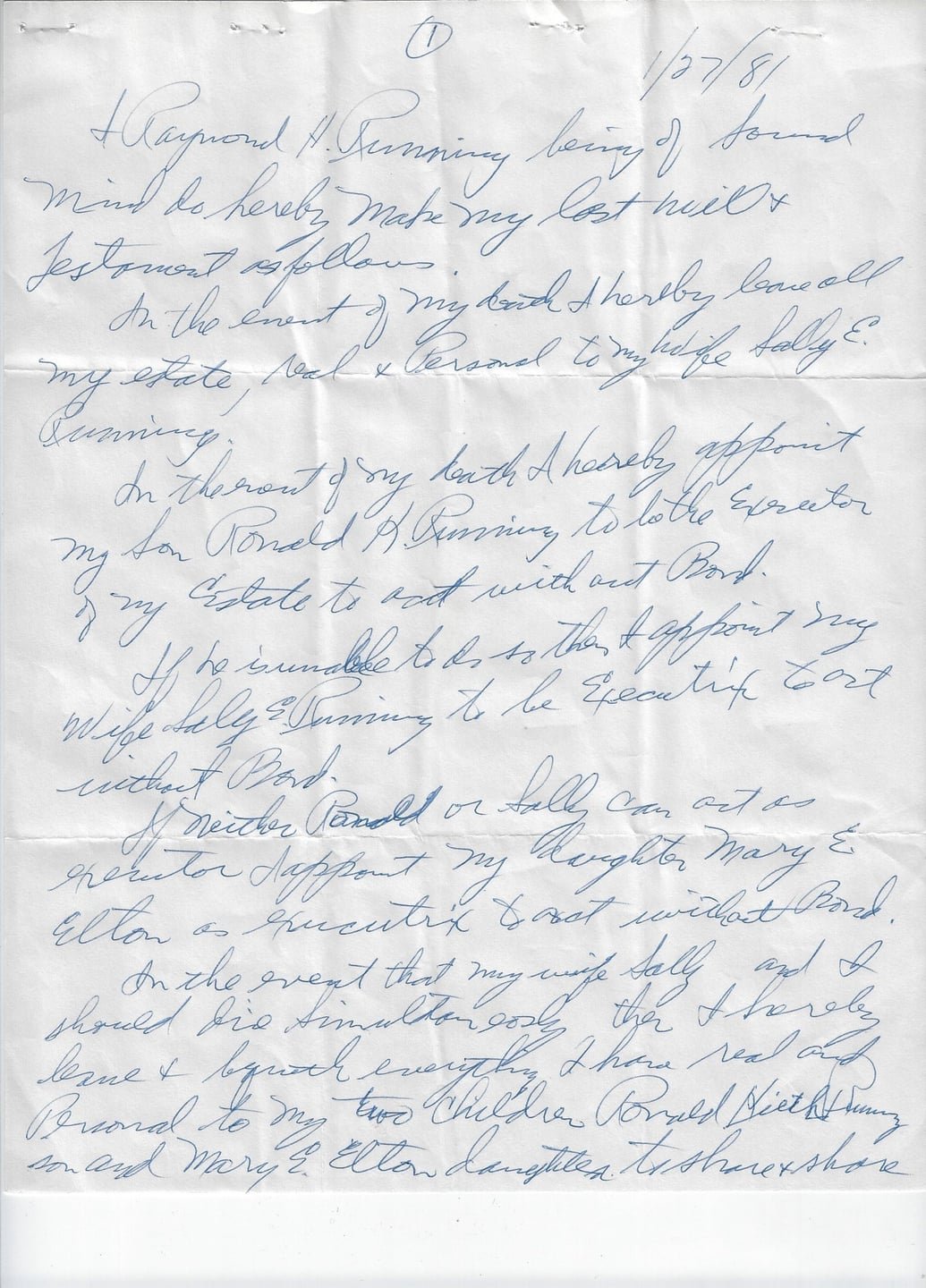 RHR 1981-1-27 Will