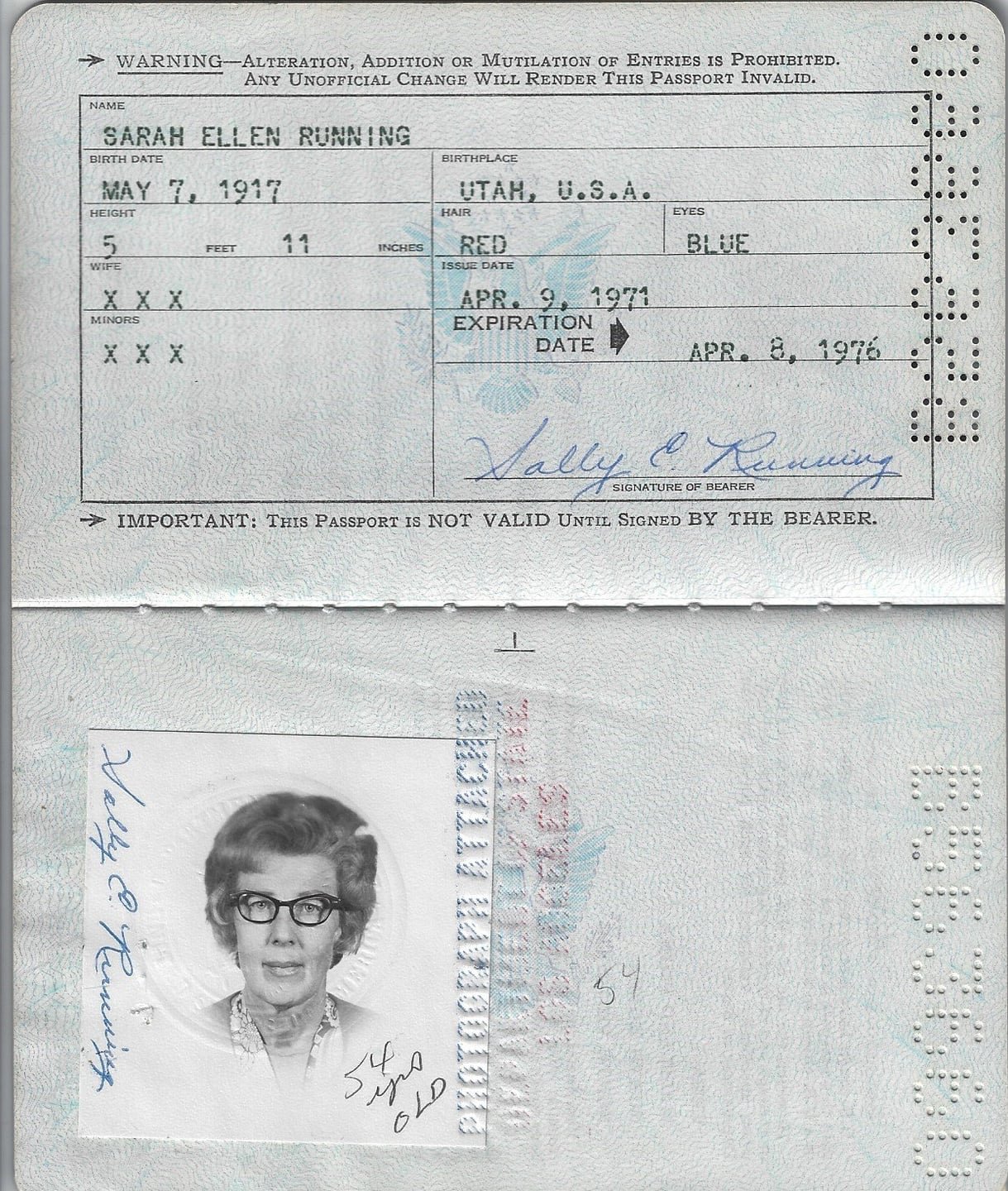 SER 1971-4-9 Passport